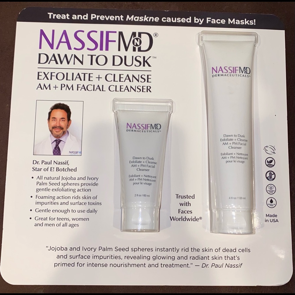 Nassif MD acne cleanser FULL & Travel size (free)